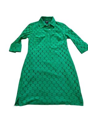 Adrianna Papell Green Lace Shift Dress